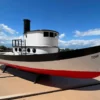 مدل سه بعدی قایق چوبی