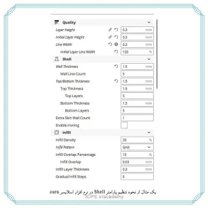 تنظیمات شل دیواره